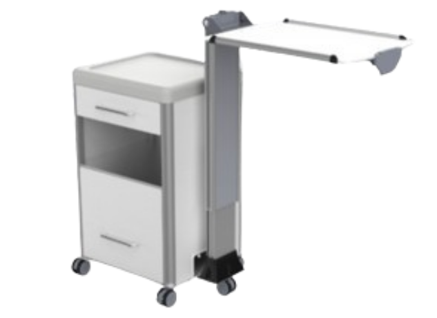Bedside Cabinet with Overbed Table Combined, Aluminum 3